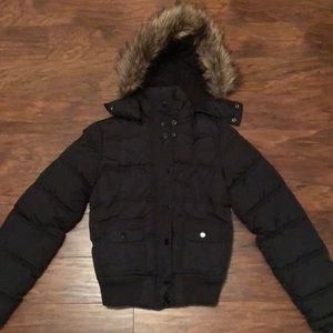 Black puffer coat